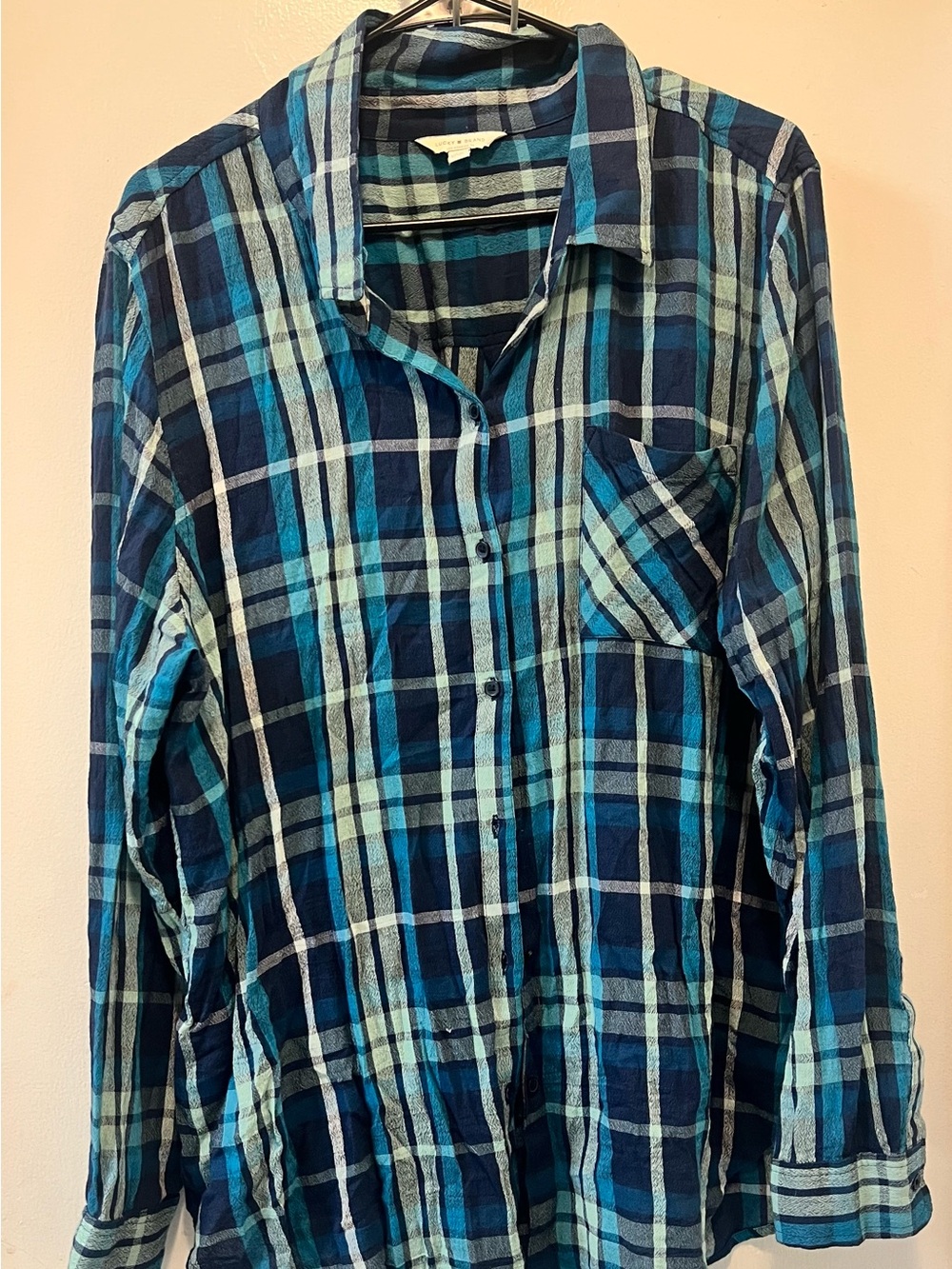 Lucky Brand Blue Plaid Button-Down Shirt